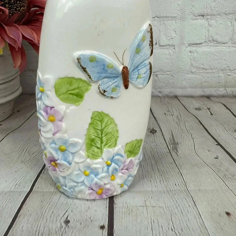 floral and butterfly vase spring cottagecore pastel